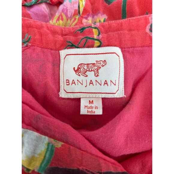 Banjanan Womens Paradise Pink Voile Bazaar Dress Medium Retail 380 Tropical Chic - Picture 5 of 6
